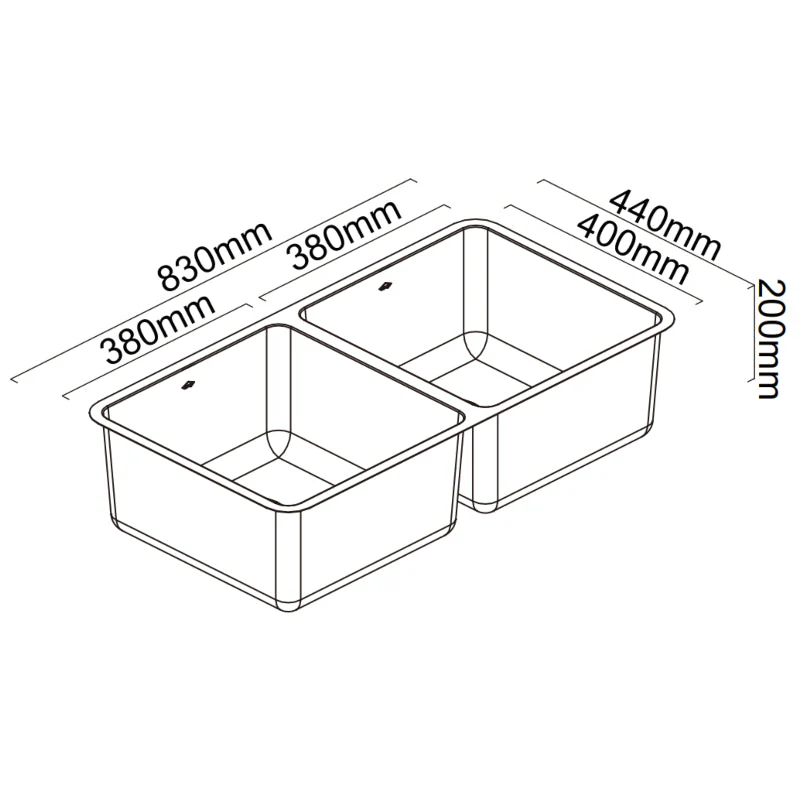 Abey Lago Double Bowl Sink - Image 3