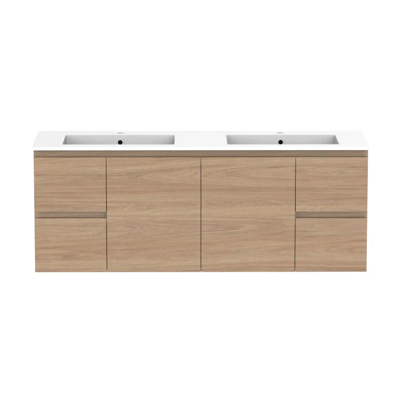 ADP Glacier Door & Drawer Twin Wall Hung Vanity & Moulded Top - Lite - Image 15