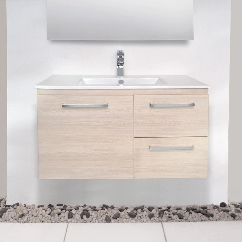 ADP Glacier Door & Drawer Twin Wall Hung Vanity & Moulded Top - Lite - Image 3