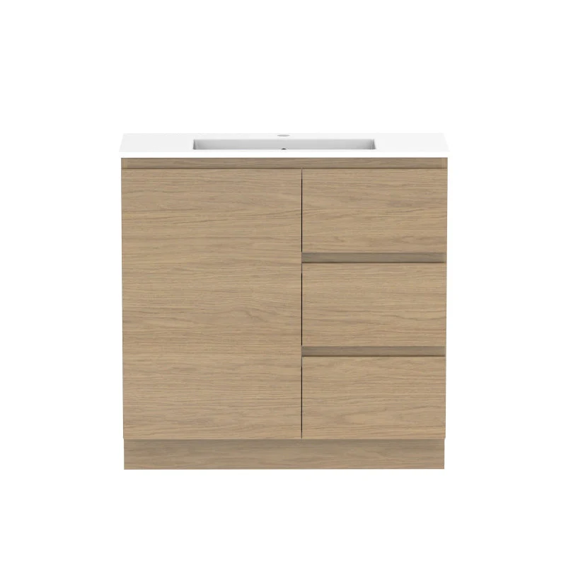 ADP Glacier Ensuite Door & Drawer Trio Freestanding Vanity & Moulded Top - Lite - Image 4