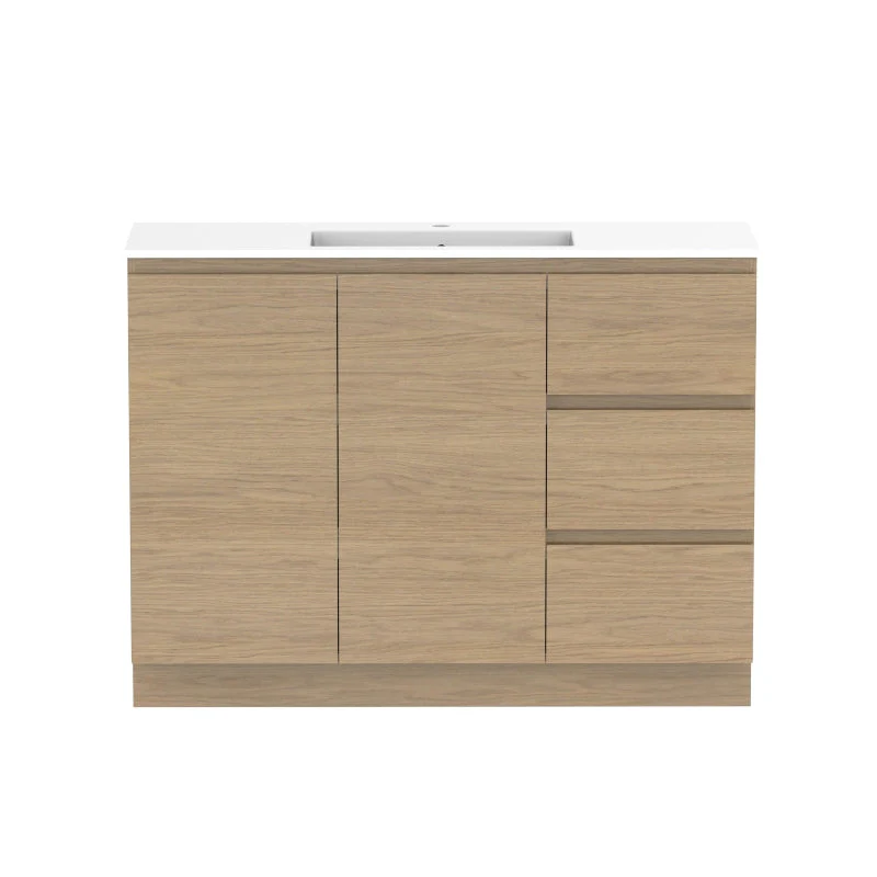 ADP Glacier Ensuite Door & Drawer Trio Freestanding Vanity & Moulded Top - Lite - Image 5