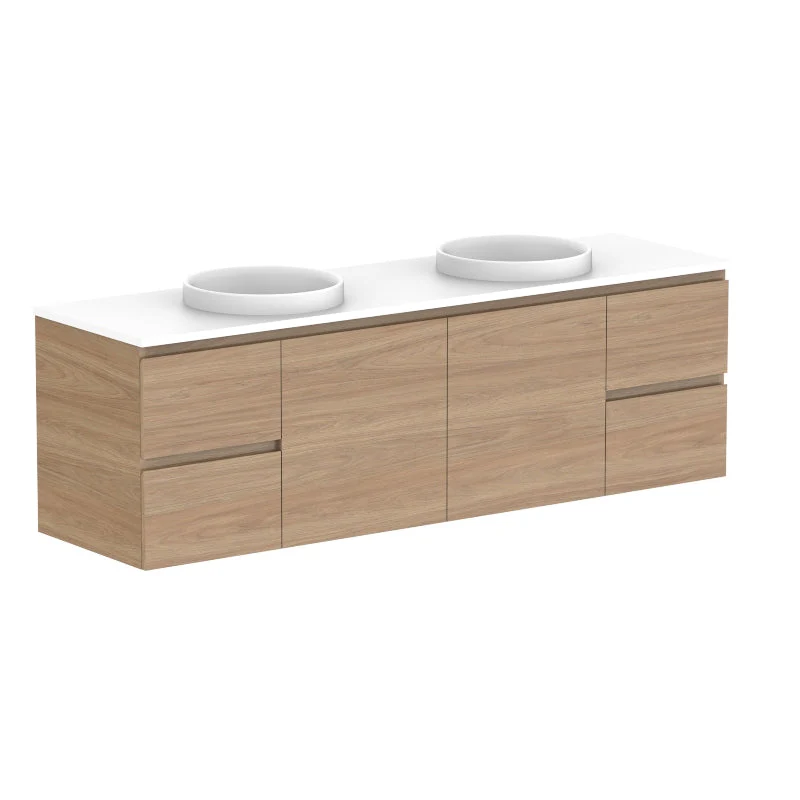 ADP Glacier Door & Drawer Twin Wall Hung Vanity - Lite - Image 29