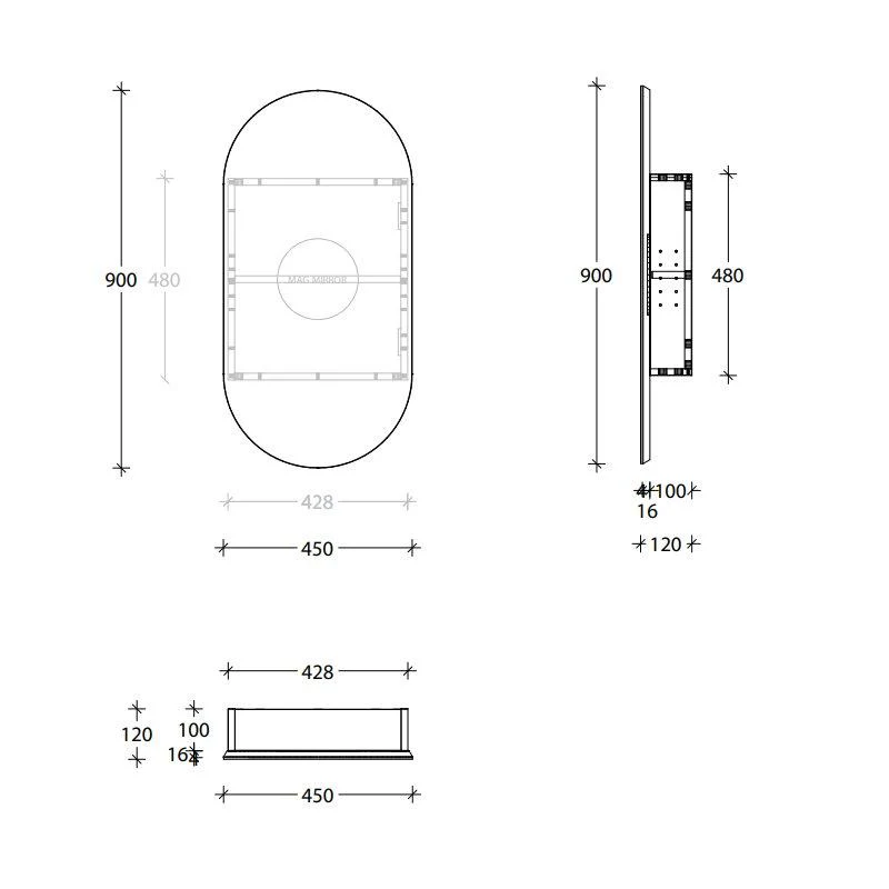 ADP Pill Shaving Cabinet 450mm - Image 4