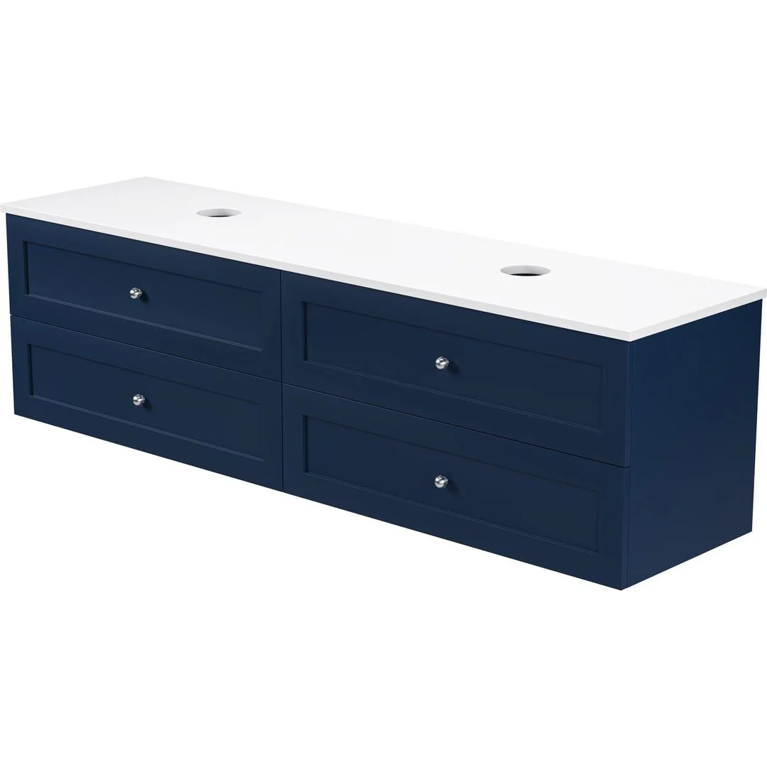 Linsol Heritage Shaker Wall Hung Vanity - French Navy - Image 10