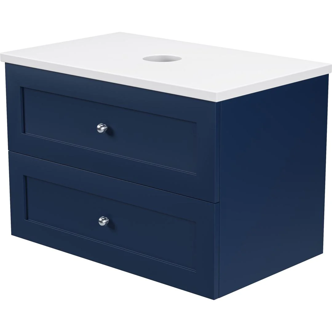 Linsol Heritage Shaker Wall Hung Vanity - French Navy - Image 3
