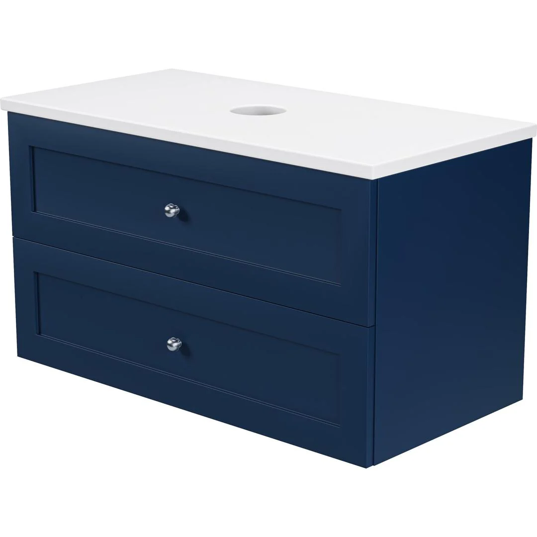 Linsol Heritage Shaker Wall Hung Vanity - French Navy - Image 4