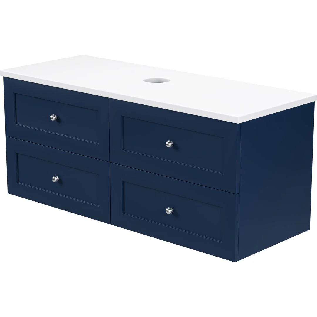 Linsol Heritage Shaker Wall Hung Vanity - French Navy - Image 5