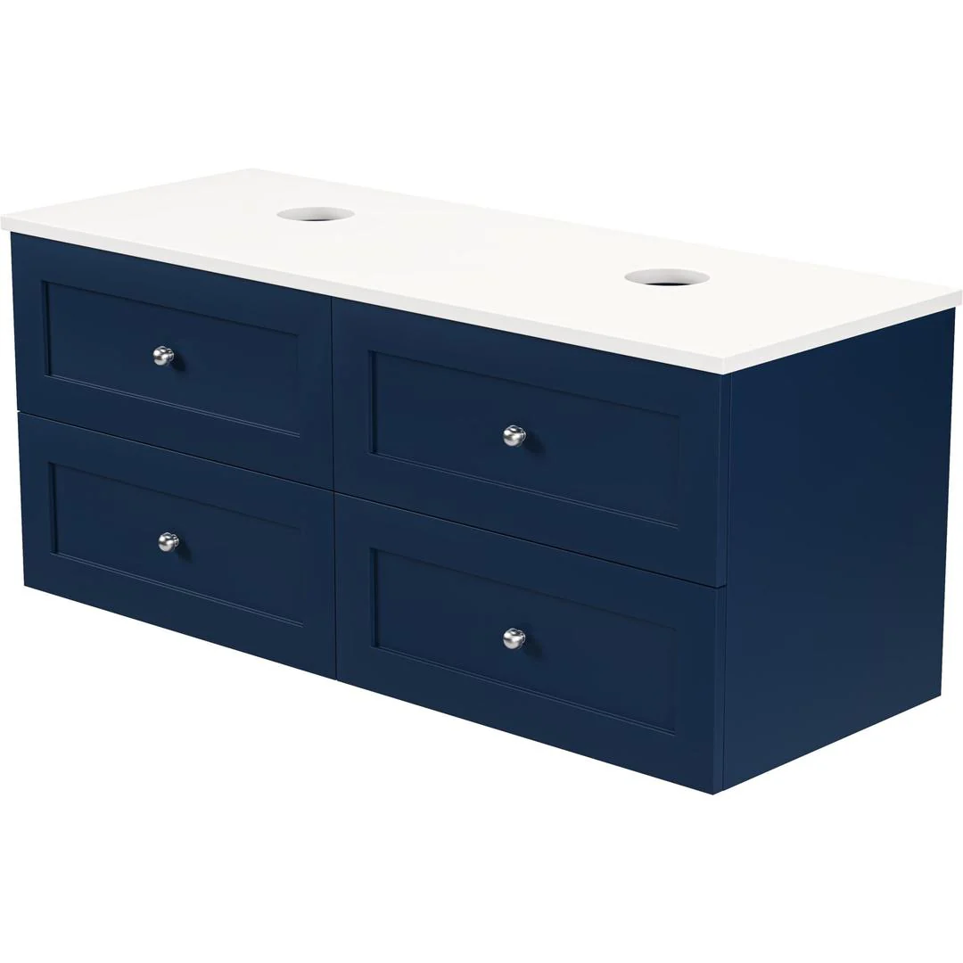 Linsol Heritage Shaker Wall Hung Vanity - French Navy - Image 6