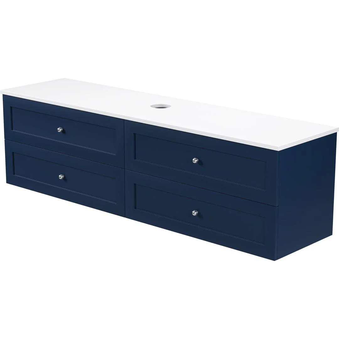 Linsol Heritage Shaker Wall Hung Vanity - French Navy - Image 9