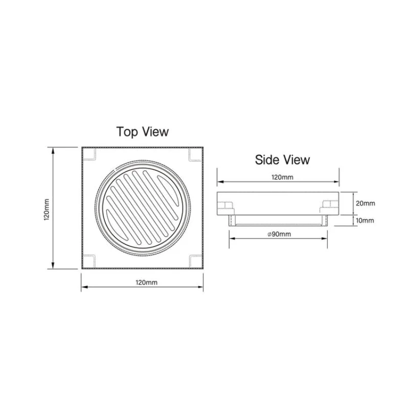 Kano Square Tile Insert Floor Waste - Black Matte - Image 3