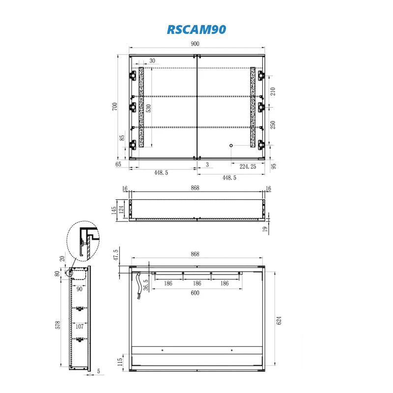 Remer Amber Shaving Cabinet with Frontlit LED Light - Image 10