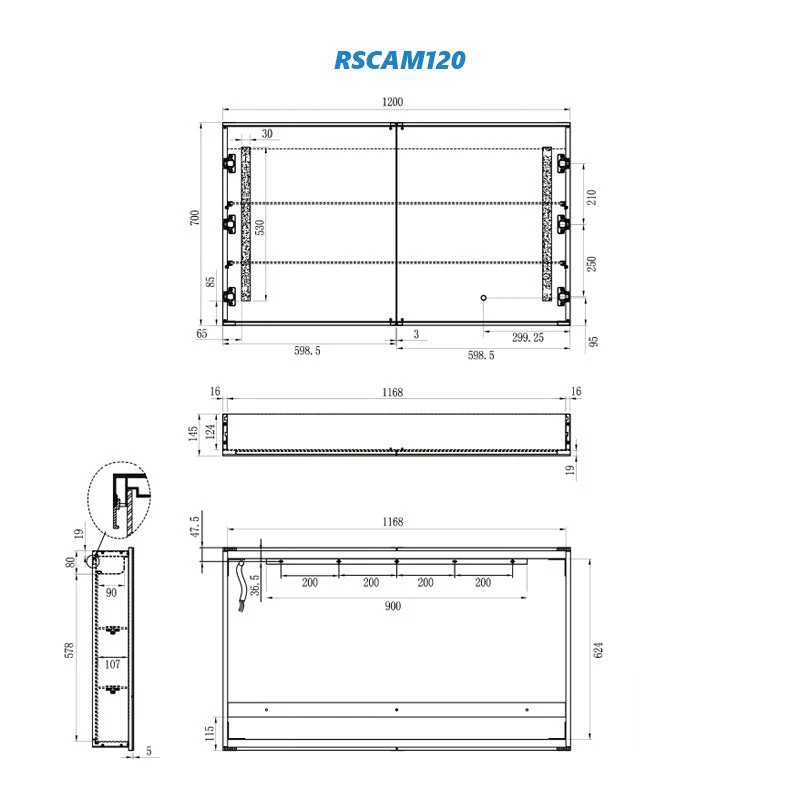 Remer Amber Shaving Cabinet with Frontlit LED Light - Image 11