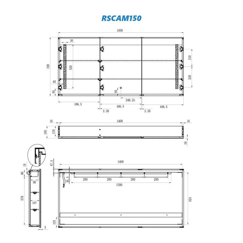 Remer Amber Shaving Cabinet with Frontlit LED Light - Image 12