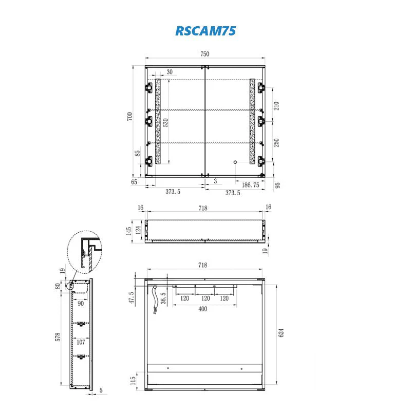 Remer Amber Shaving Cabinet with Frontlit LED Light - Image 9