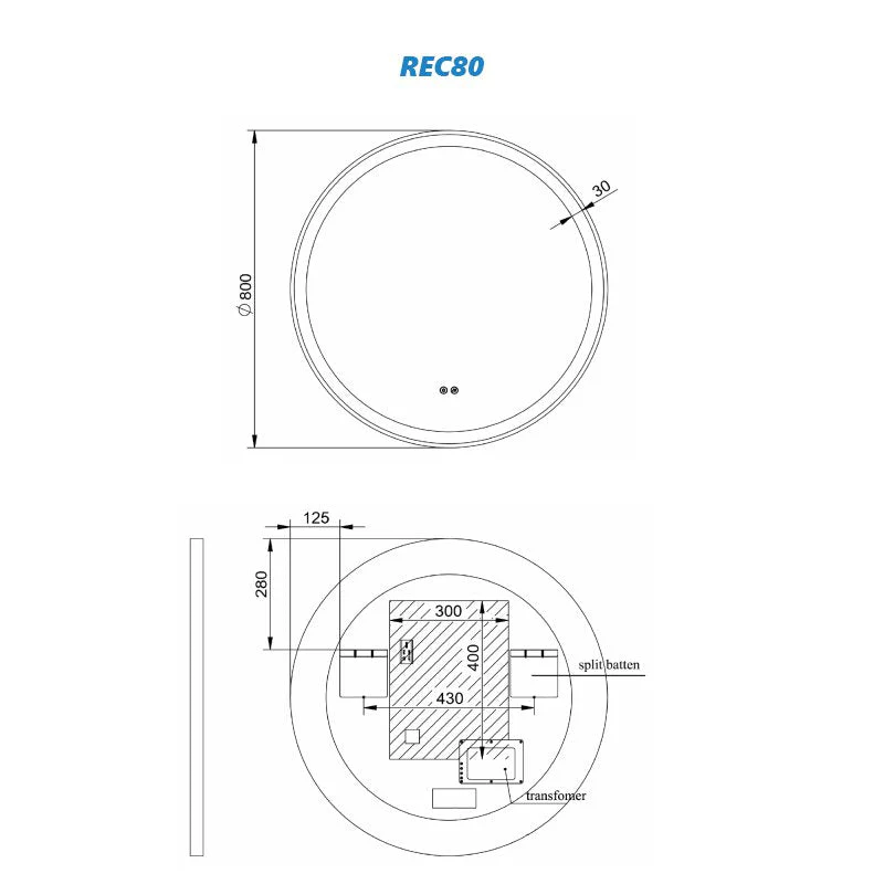 Remer Eclipse LED Mirror With Demister Pad & Light Colour Switch - Image 10