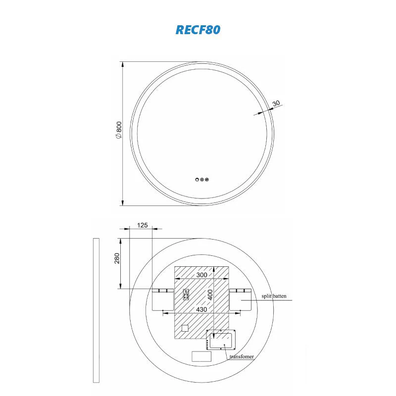 Remer Eclipse LED Mirror with Demister & Light Colour Switch - Dimmable - Image 9