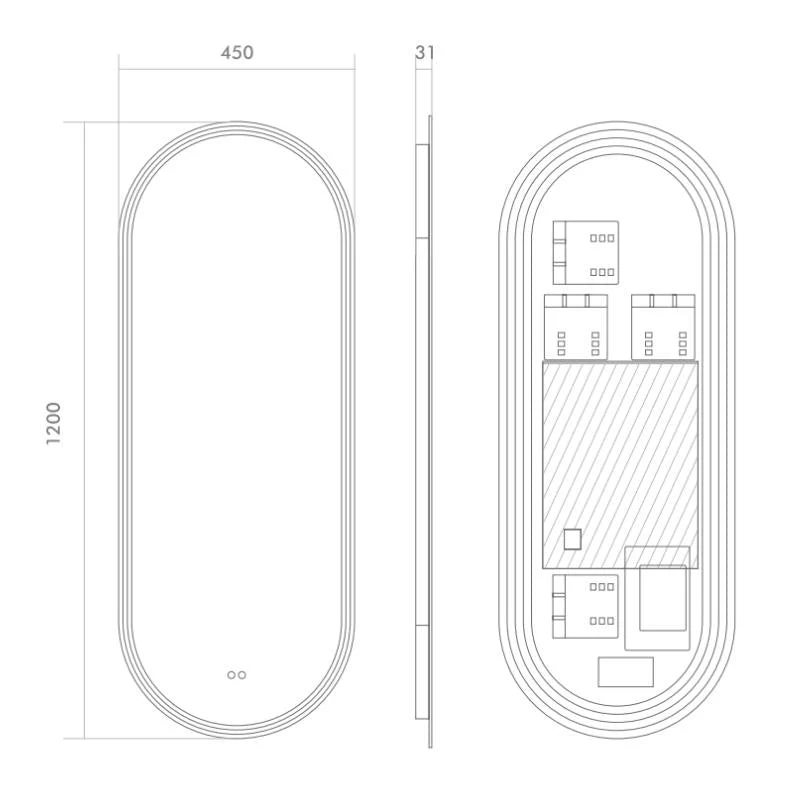 Remer Great Gatsby 450mm x 1200mm LED Mirror with Demister - Image 7