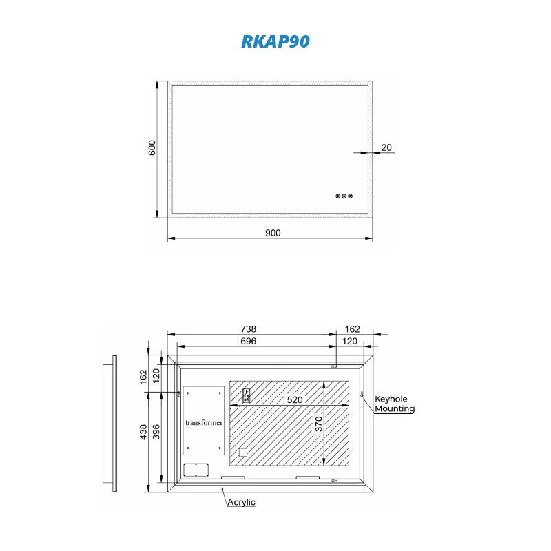 Remer Kara Premium LED Mirror with Demister, Bluetooth Speaker and Light Colour Switch - Image 7