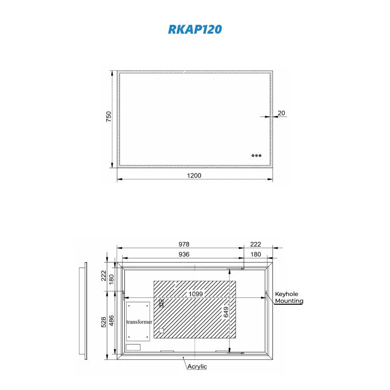 Remer Kara Premium LED Mirror with Demister, Bluetooth Speaker and Light Colour Switch - Image 8