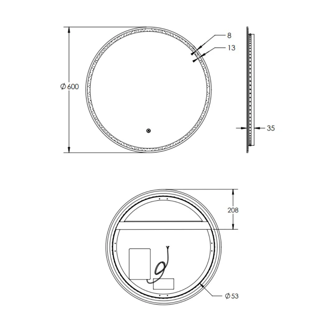 Remer Sphere LED Mirror & Light Colour Switch - Image 8