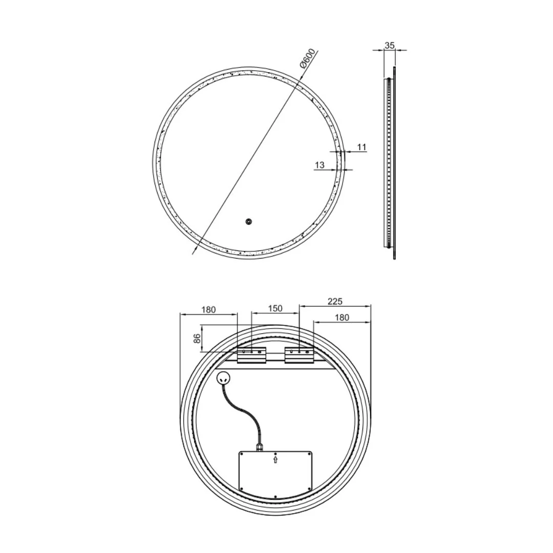 Remer Sphere LED Mirror & Light Colour Switch - Image 9