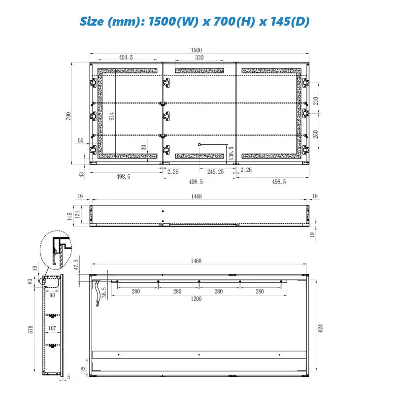 Remer Vera Shaving Cabinet with Frontlit LED Light - Image 11
