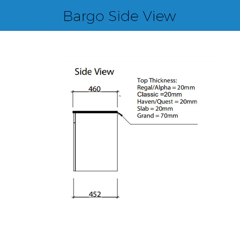 Timberline Bargo Wall Hung Vanity - Slab Top - Image 8
